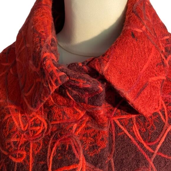 Vintage PIAZZA SEMPIONE Wool Orang Print Jacket Size IT 42 New 0203 - Picture 3 of 11